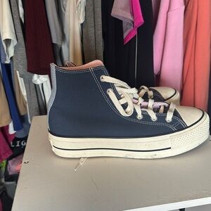 Converse Navy and White High-Top Sneakers